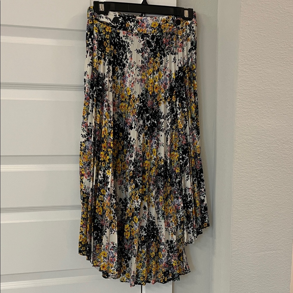 Topshop Floral Pleated Women's Midi Skirt